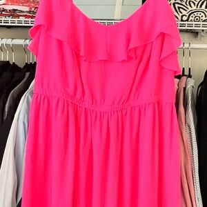 Vibrant Pink Ruffle Dress